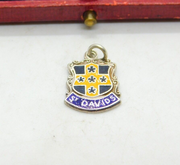 Sterling Silver & Enamel St Davids Wales Pembrokeshire Charm Vintage 1960 Bham