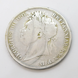 King George IV Silver Tertio Edge Crown Coin Antique 1822 Fair Condition