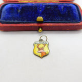 Sterling Silver and Enamel Balmoral Travel Shield Charm Pendant Vintage c1970