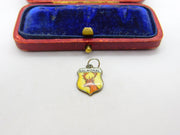 Sterling Silver and Enamel Balmoral Travel Shield Charm Pendant Vintage c1970
