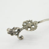 19th Century Dutch Sterling Silver Cow & Milkmaid Pattern Caddy Spoon Antique