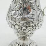 George III Sterling Silver Flower & Bird Pattern Cream Jug Antique 1778 London