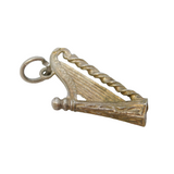 Sterling Silver Musical Harp Charm Pendant Vintage c1970