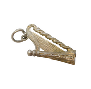 Sterling Silver Musical Harp Charm Pendant Vintage c1970