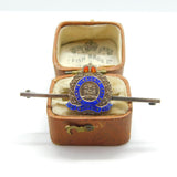 WWII-era Sterling Silver & Enamel Suffolk Regiment Sweetheart Brooch Antique