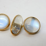 Victorian Boxed Pair of 10ct Rose Gold & Moonstone Cufflinks Antique c1890s