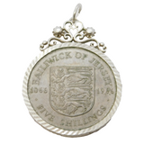 Sterling Silver Mounted Bailiwick of Jersey Five Shillings Medallion Pendant