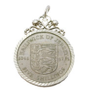 Sterling Silver Mounted Bailiwick of Jersey Five Shillings Medallion Pendant