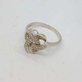Sterling Silver Sparkling CZ Knot Front Dress Ring Vintage c1990 Size V