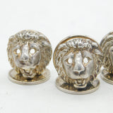 Set of Four Cast Sterling Silver Lion Mask Place Settings Vintage 1993 London