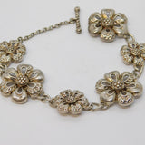 Sterling Silver Graduating Floral Pattern Dress Bracelet Vintage c1970