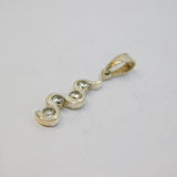 Sterling Silver Paste Set Squiggle Wavy Charm Pendant Vintage c1970