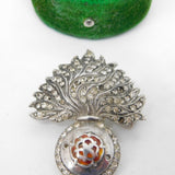 WWII-era Sterling Silver Paste Set Royal Artillery Sweetheart Brooch Antique