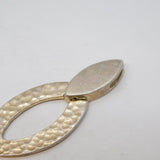 Sterling Silver Textured Drop Charm Pendant Vintage c1970
