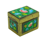 Chinese Export Gilt Metal & Enamel Floral Pattern Stamp Box Antique c1930s