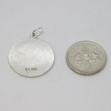 Sterling Silver Aries "The Ram" Horoscope Disc Pendant Vintage c1970