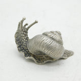 Cast Sterling Silver Novelty Snail Figurine Ornament Vintage c1970s