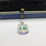 Sterling Silver & Enamel Brixham Shield Charm Pendant Vintage c1970