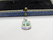 Sterling Silver & Enamel Brixham Shield Charm Pendant Vintage c1970