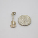 Sterling Silver Guitar Charm Pendant Vintage c1970