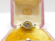 Sterling Silver Loop Ring With FlowerVintage c1970 Size M
