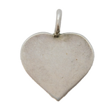 Sterling Silver Love Heart Charm Pendant Vintage c1970s
