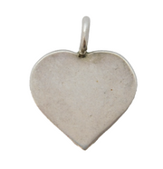 Sterling Silver Love Heart Charm Pendant Vintage c1970s