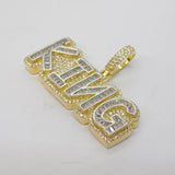 Sterling Silver Gilt & Paste Set 'King' Large Pendant Vintage c2000s