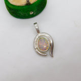 Sterling Silver Opal Drop Horseshoe Charm Pendant Vintage c1970
