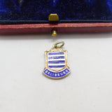 Sterling Silver and Enamel Salisbury Travel Shield Charm Pendant Vintage c1970