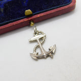 Sterling Silver Marine Anchor of Hope Charm Pendant Vintage c1970
