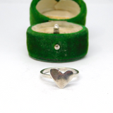 Sterling Silver Studio Style Heart Band Ring Vintage c1970 Size L 1/2