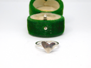 Sterling Silver Studio Style Heart Band Ring Vintage c1970 Size L 1/2