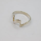 Sterling Silver Zigzag Lightning Flash Dress Band Ring Modern c1990 Size P 1/2