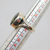 Sterling Silver Black Resin With Golden Inclusions Ring Modern c1990 Size J 1/2