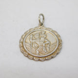 Sterling Silver St Christopher Travel Charm Pendant Vintage c1970