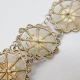 20th Century Sterling Silver Spider in the Web Panel Bracelet Antique c1930s