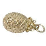 Sterling Silver Textured Pineapple Charm Pendant Vintage c1970