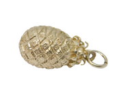 Sterling Silver Textured Pineapple Charm Pendant Vintage c1970