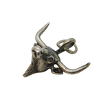 Sterling Silver Buffalo Head Charm Pendant Vintage c1970s