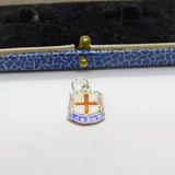Sterling Silver & Enamel London Shield Charm Pendant Vintage c1970