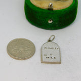 Sterling Silver "Clovelly 1 Mile" Milestone Charm Pendant Vintage c1970