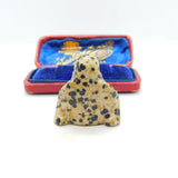 Chinese Carved Dalmation Stone Jasper Buddha Ornamenet Vintage c1970
