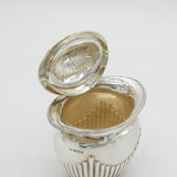 Art Deco Sterling Silver Fluted Tea Caddy Antique 1911 Sheffield