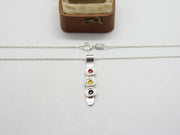Sterling Silver Enamel Traffic Light Pendant Necklace 1998 Edinburgh Vintage