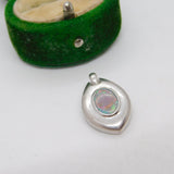 Sterling Silver Opal Drop Charm Pendant Vintage c1970