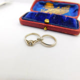 Sterling Silver Twin Wedding Ring Charm Pendant Vintage c1970