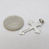 Sterling Silver Cross Charm Pendant Vintage c1970s