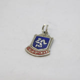 Sterling Silver Enamel Isle of Man Shield Charm Pendant Vintage c1970