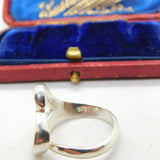 Sterling Silver Figurative Heart Outline Love Ring Vintage c1980